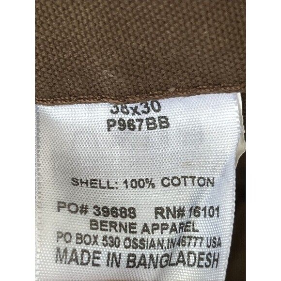 Berne Pants Washed Duck Carpenter Pant Relaxed Fit Utility pockets 38x30 New - Picture 6 of 9